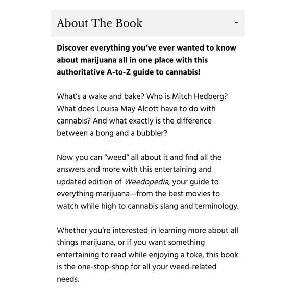 Weedopedia Hardcover: A Fun Guide to Cannabis Culture by Adams Media - Picture 4 of 7